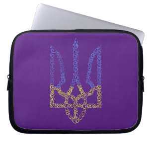 Housse Pour Ordinateur Portable Armoiries de l'Ukraine trident motif de la spirale