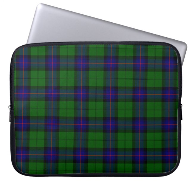 Housse Pour Ordinateur Portable Armstrong clan tartan bleu vert plaid (Devant)