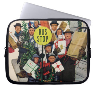 Housse Pour Ordinateur Portable Arrêt d'autobus à Noël