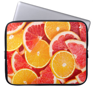 Housse Pour Ordinateur Portable Arrière-fond orangé et pamplemousse frais
