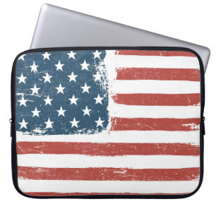 Housse Pour Ordinateur Portable Arrière - plan américain de Grunge Drapeau. Versio