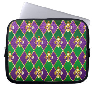 Housse Pour Ordinateur Portable Arrière - plan de bijoux Mardi Gras