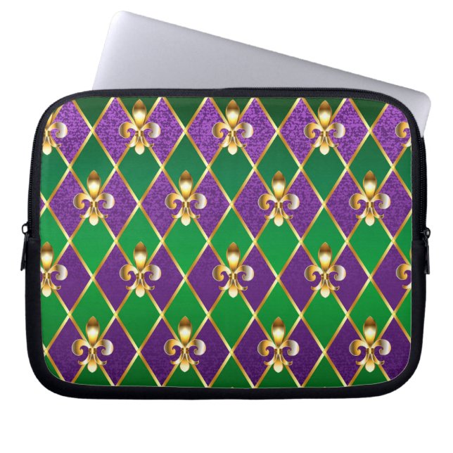Housse Pour Ordinateur Portable Arrière - plan de bijoux Mardi Gras (Devant)