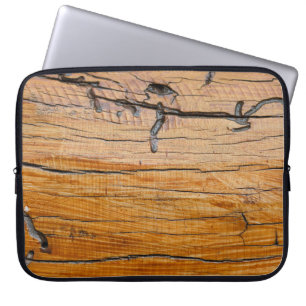 Housse Pour Ordinateur Portable Arrière - plan de bois naturel, tranche de bois et