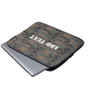 Housse Pour Ordinateur Portable Arrière - plan de bois numérique militaire