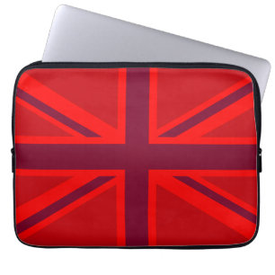 Housse Pour Ordinateur Portable Arrière - plan de couleur rouge British Union Jack