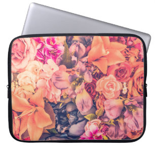Housse Pour Ordinateur Portable arrière - plan de fleurs vintages - filtervintage