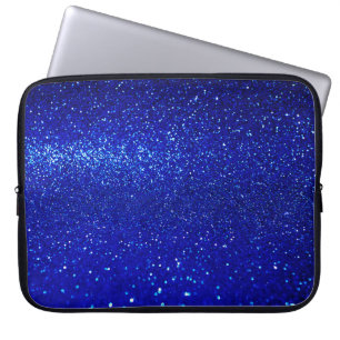 Housse Pour Ordinateur Portable arrière - plan de parties scintillant bleu brillan