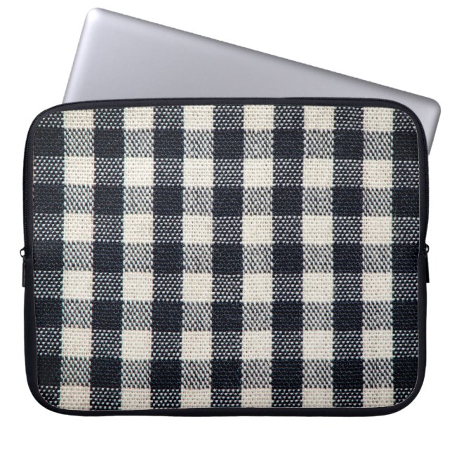 Housse Pour Ordinateur Portable Arrière - plan de texture coton plaid. (Devant)
