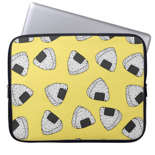 Housse Pour Ordinateur Portable Arrière - plan d'Onigiri (balle de riz japonaise).