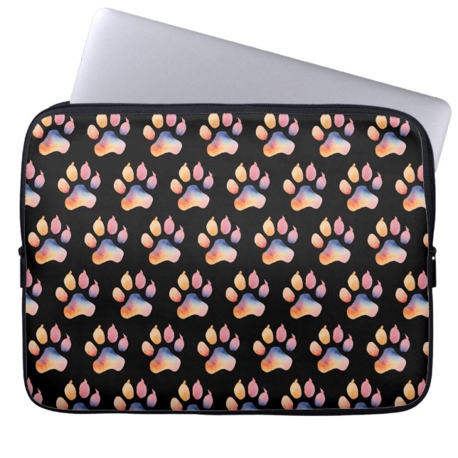 Housse Pour Ordinateur Portable Arrière - plan Empreinte de patte aquarelle (Devant)