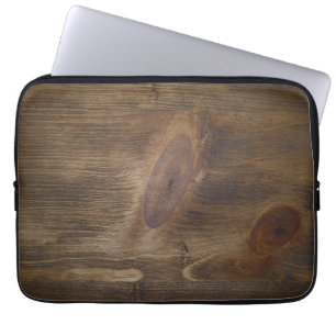 Housse Pour Ordinateur Portable Arrière - plan en bois rustique de regard de brun