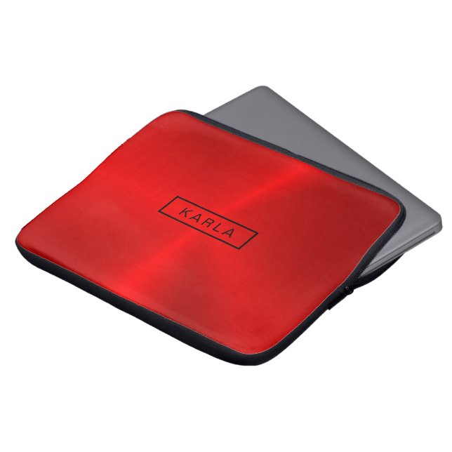Housse Pour Ordinateur Portable Arrière - plan métallique rouge brillant (Devant haut)