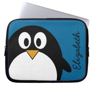 Housse Pour Ordinateur Portable arrière - plan mignon de bleu de pingouin de band