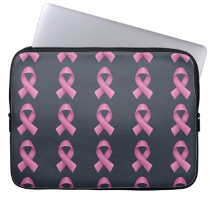Housse Pour Ordinateur Portable Arrière - plan noir Motif de ruban rose