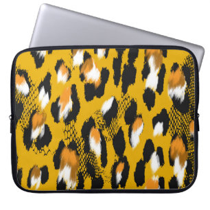 Housse Pour Ordinateur Portable Arrière - plan Poster de animal Leopard Texture