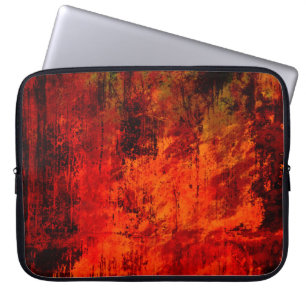 Housse Pour Ordinateur Portable Arrière - plan rouge vif sale vieux noir pelé. Hal