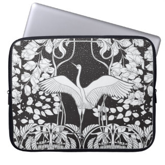 Housse Pour Ordinateur Portable Arrière - plan vintage avec fleurs décoratives et