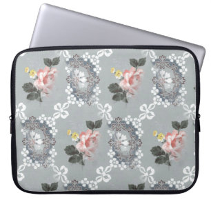 Housse Pour Ordinateur Portable Arrière - plan vintage Floral