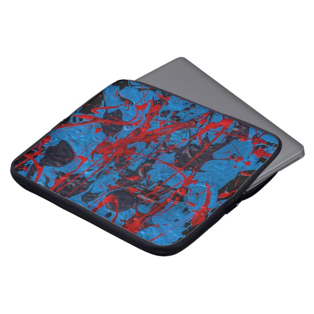 Housse Pour Ordinateur Portable Art Abstrait Contemporain : Électrique (Devant haut)