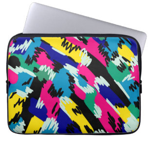 Housse Pour Ordinateur Portable Art Abstrait en gras dans les couleurs primaires