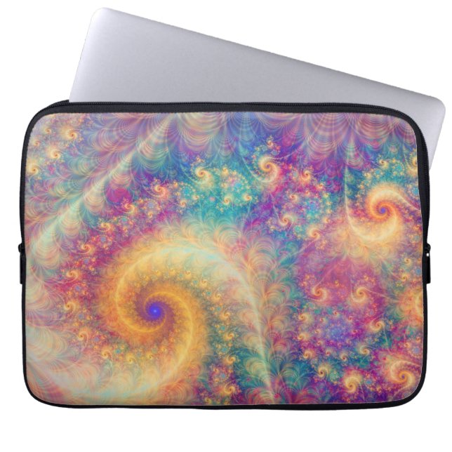 Housse Pour Ordinateur Portable Art abstrait fractal vortex fantaisiste (Devant)
