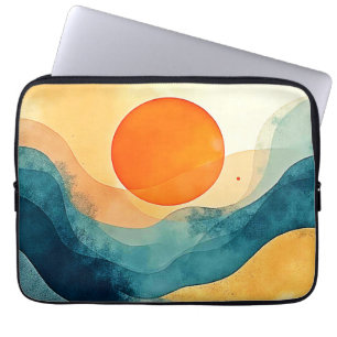 Housse Pour Ordinateur Portable Art Abstrait Sunset Waves