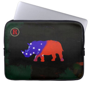 Housse Pour Ordinateur Portable art animal de rhino usa
