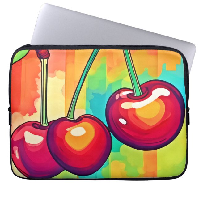 Housse Pour Ordinateur Portable Art de cerise vibrant (Devant)