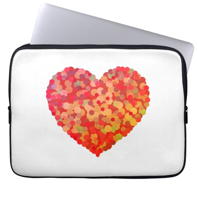 Housse Pour Ordinateur Portable Art de confettis de cœur abstrait (Devant)