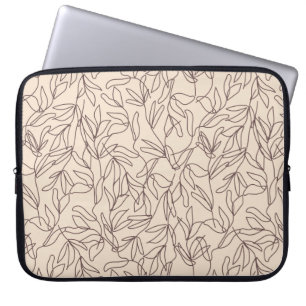 Housse Pour Ordinateur Portable Art de la ligne de bois motif feuille moderne
