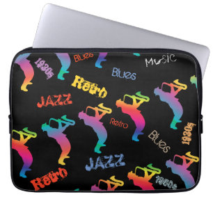 Housse Pour Ordinateur Portable ART de POP de musique de bleus de musiciens de