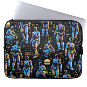 Housse Pour Ordinateur Portable Art de robot humanoïde futuriste Android de scie