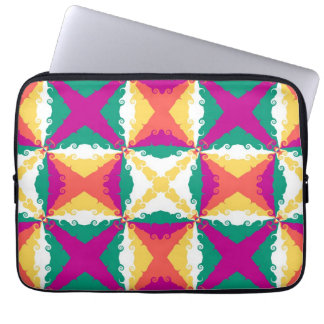 Housse Pour Ordinateur Portable Art Déco Colorful Swirl Retro Art Abstrait