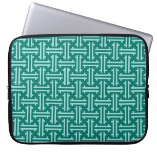 Housse Pour Ordinateur Portable Art déco furet chinois, turquoise et aqua
