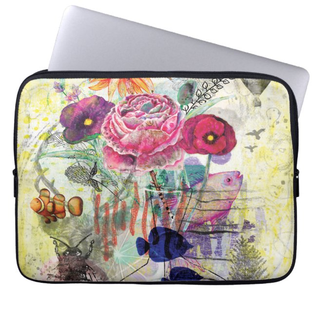 Housse Pour Ordinateur Portable Art du collage multimédia fantaisiste (Devant)