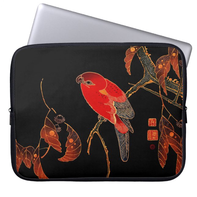 Housse Pour Ordinateur Portable Art du perroquet rouge (Devant)
