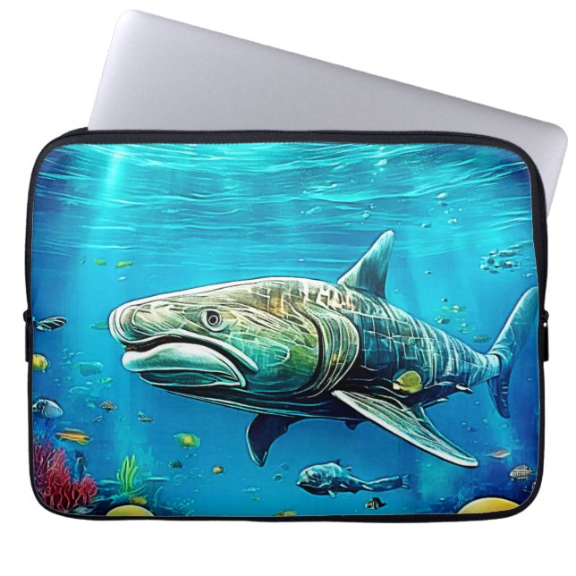 Housse Pour Ordinateur Portable Art du prédateur océanique requin (Devant)