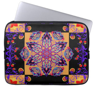 Housse Pour Ordinateur Portable Art Floral, Nature Violette