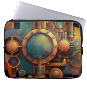 Housse Pour Ordinateur Portable Art géométrique industriel steampunk