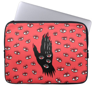 Housse Pour Ordinateur Portable Art gothique d'Halloween - Yeux Éffrayants à main