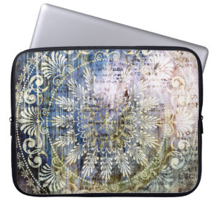 Housse Pour Ordinateur Portable art grunge vintage texturé arrière - plan avec tra