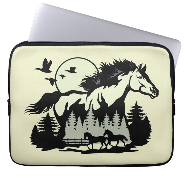 Housse Pour Ordinateur Portable Art Mustang  (Devant)