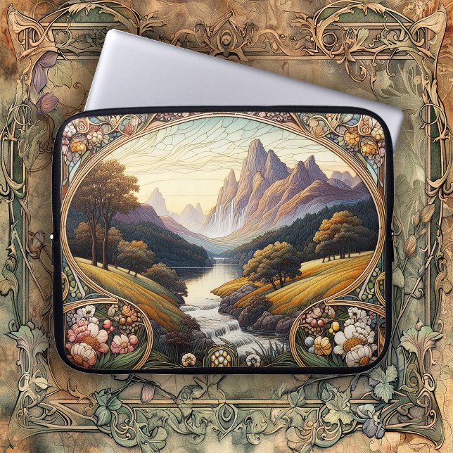 Housse Pour Ordinateur Portable Art Nouvea Paysager Classique (Créateur téléchargé)