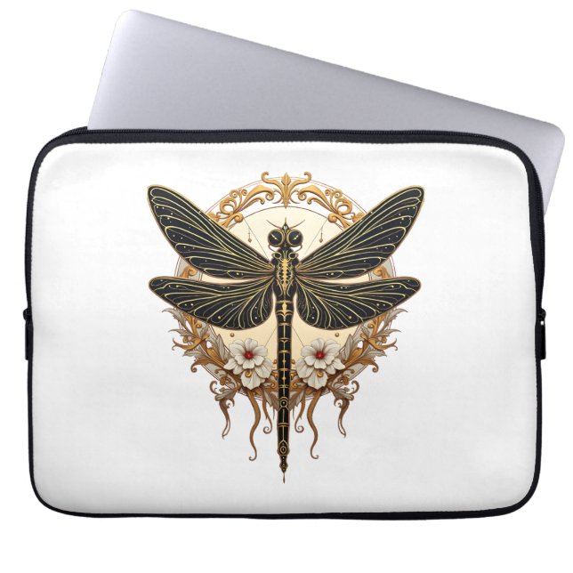Housse Pour Ordinateur Portable Art Nouveau Dragonfly Elegant Steampunk (Devant)