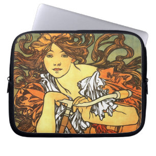 Housse Pour Ordinateur Portable Art Nouveau Vélo Mucha Art