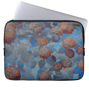 Housse Pour Ordinateur Portable Art numérique motif de fleurs de couleur orange bl