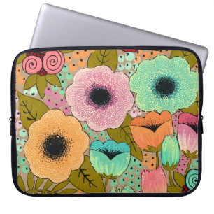 Housse Pour Ordinateur Portable Art Peinture Fleurs Wetsuit Matériel