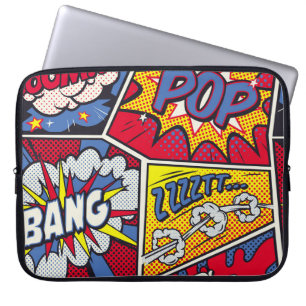 Housse Pour Ordinateur Portable Art pop rétro, motif de la bande dessinée.