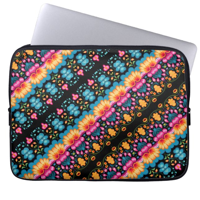 Housse Pour Ordinateur Portable Art populaire floral moderne (Devant)